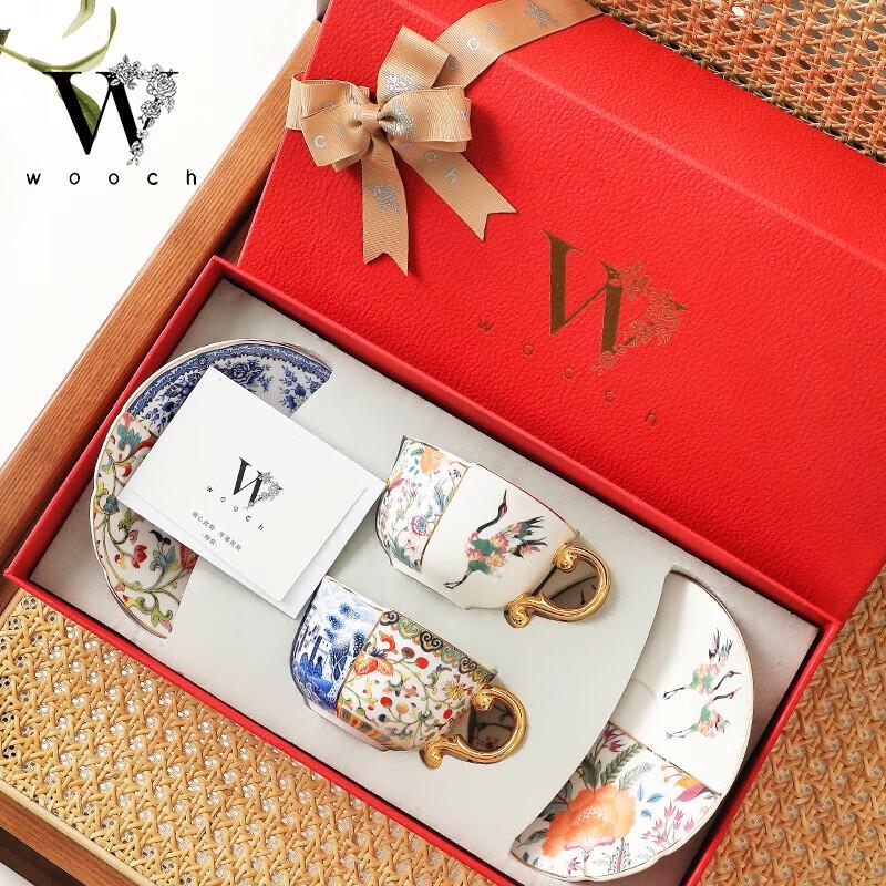 WOOCH Light Luxury Ceramic Cup and Saucer Gift Set