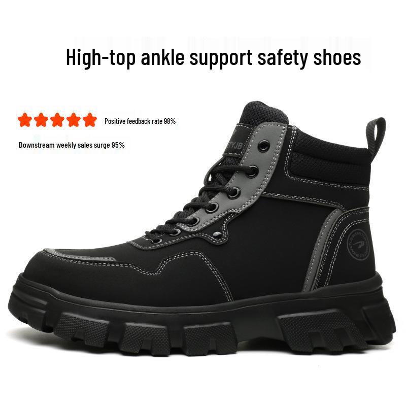 Four Seasons Steel Toe Safety Shoes - Anti-Smash, Anti-Puncture, Wear-Resistant, Anti-Slip, Comfortable for Extended Standing