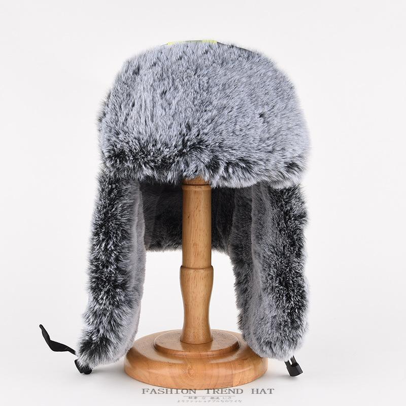 Reflective strip hat Men's winter velvet thickened thermal ear protection hat Women's outdoor riding night work hat