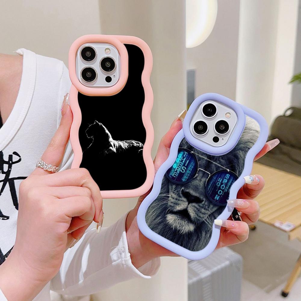 Ae86 Lion Black Design Art Protective Phone Cases for Samsung S24 Plus S23 Ultra A14 A55 A06 Honor X9b Motorola OnePlus Big Wave TPU Back Cover