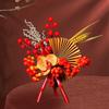 2025 Spring Festival Artificial Flowers Desktop Ornament Handmade Chinese Blessing Crafts for Home Office Housewarming Decora