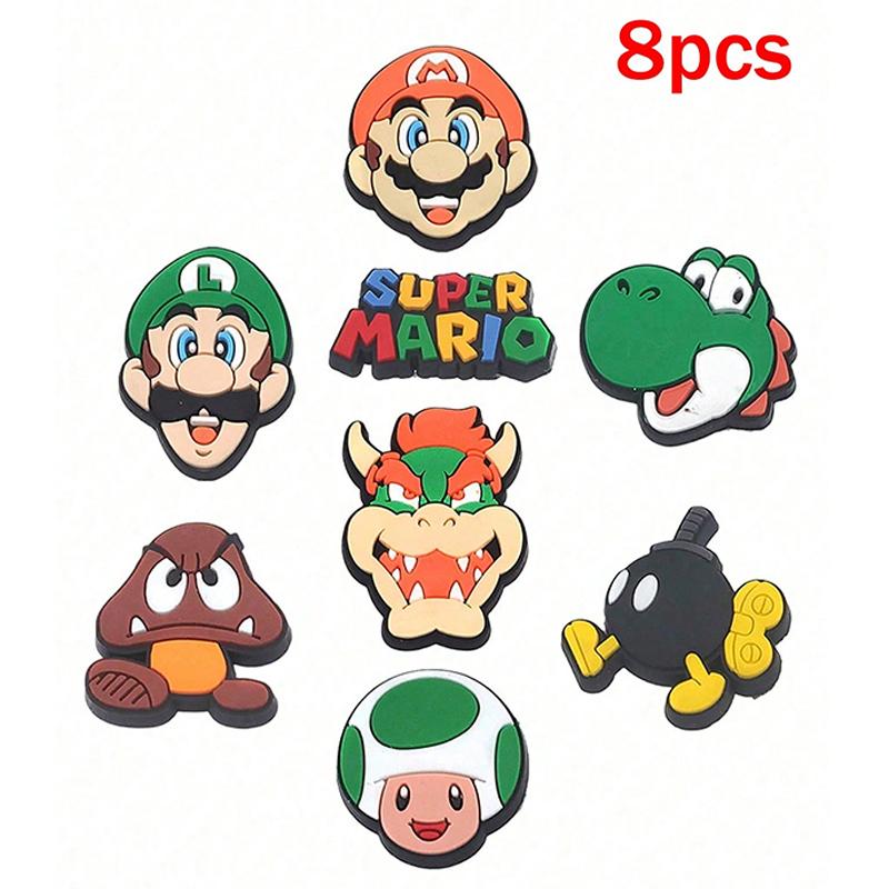 Bros 8/27Pcs Mario Luigi Anime Shoe Charms Diy Shoes Decoration Cute Cartoon Shoe Charms Decoration Party Favors