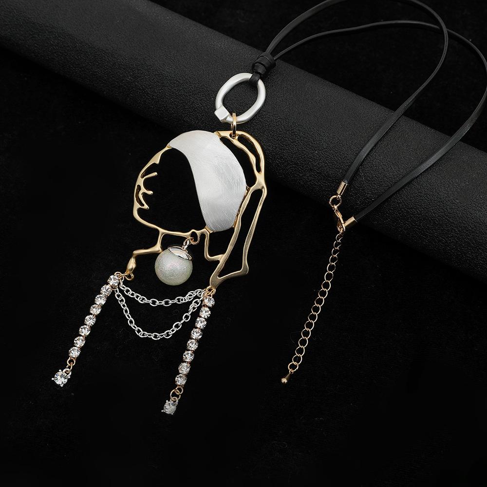 Earrings Chain Girl Pendant Personalized Vintage Premium Sweater Chain Women S Metal Necklace