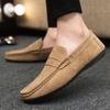 Classic Le Fu Shoes Men Driving Soft Suede Leather Shoes Casual and Comfortable Set Flat Work Shoes Suitable for Outdoor Walking