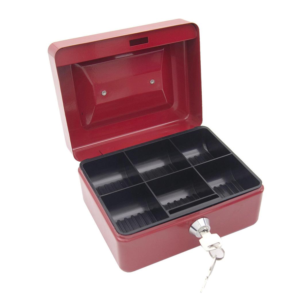 Large Portable Cash Box with Key Lock - Removable Inner Tray and Customizable Color Silk Screen Printing.