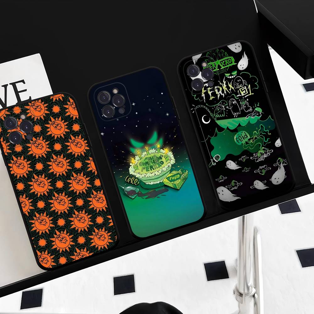 Singer F-Feid Ferxxo Soft Case For IPhone 17 16 16e 14 13 12 Mini 11 15 Pro Max 13Pro 17 Air Anti-drop Black Cover Funda