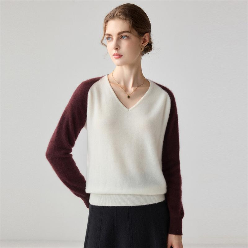 Lekasha Women's 100% Pure Cashmere Long-Sleeve Sweater - Warm Knitted Base Layer