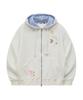 Waikei Star Dolphin Embossed Graphic Zip-Up Hoodie In Ivory
