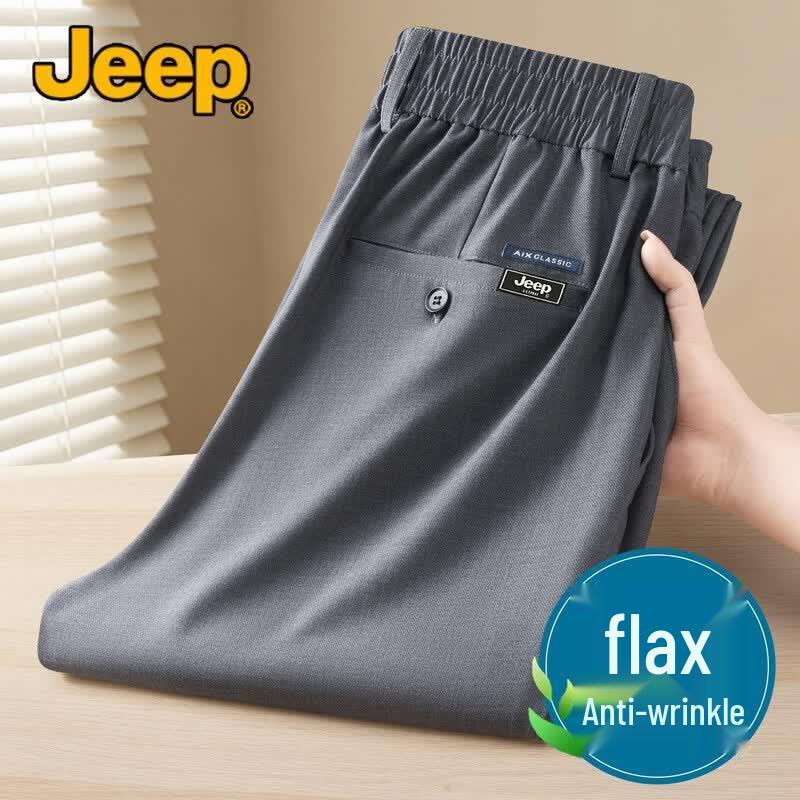 

JEEP Men s Cool Linen Blend Anti-Wrinkle Casual Pants 3XL