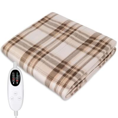 Energy-saving 55W Electric Blanket for Both Bedspread and Quilt, with AI Overheat Protection, Power-saving Features, Fast Heating, and a Timer To Prev