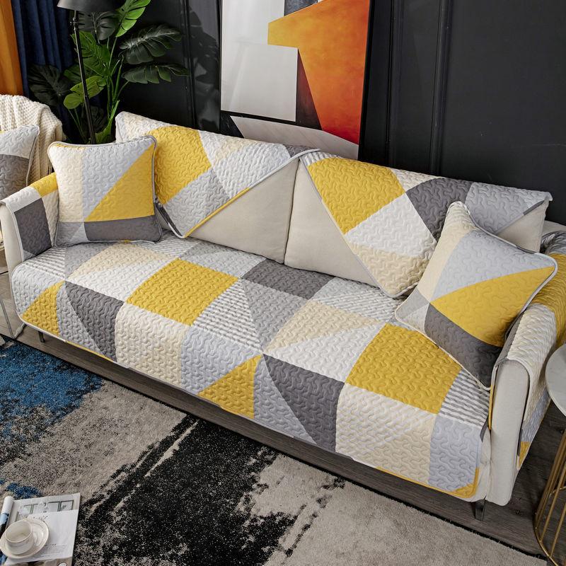 Quilted Sofa Towel Cushion Four Season Universal Slipcover Non-slip Cloth Sofa Covers for Living Room Couch Sofa Towel