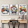 3pcs/set Gaming Graffiti Gamepad Earphone Funny Wall Art Canvas Poster Gamer Room Wall Decor Prints Modern Living Room Posters