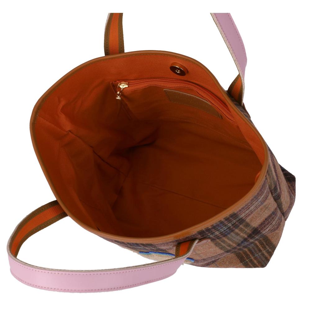 Tsumori Chisato Wool Check Kira Neko Handbag Women's