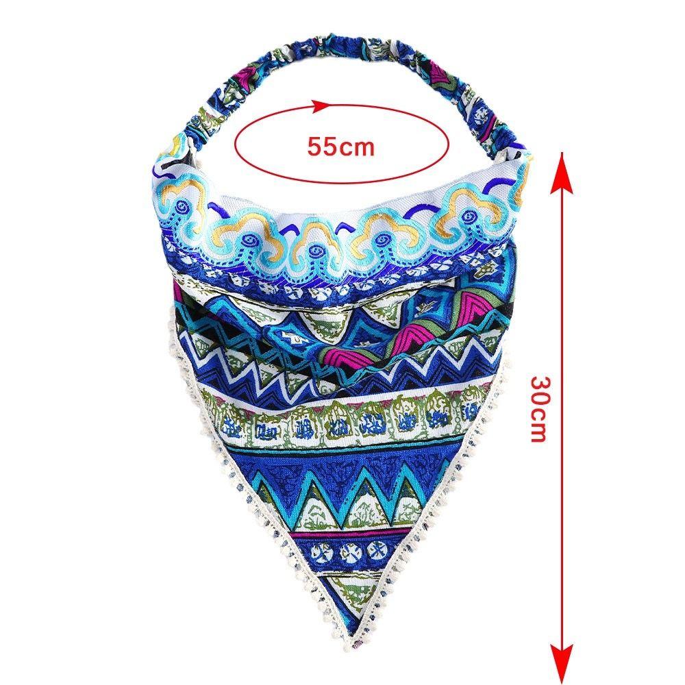 Floral Head Kerchief Scarf Ethnic Style Triangle Head Scarves Stretch Women Turban  Summer