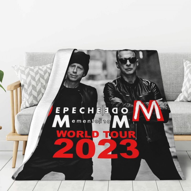 Custom Sofa Fleece Depeche Cool Mode Heavy Metal Rock Band Throw Blanket Warm Flannel Blankets for Bedroom Home Sofa Quilt