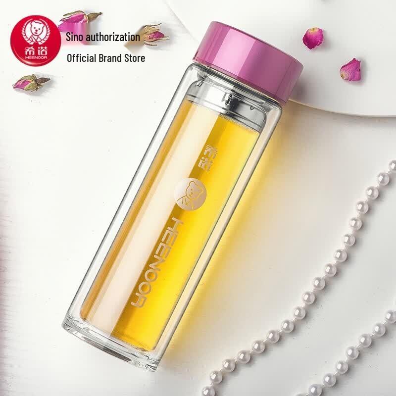 Heenoor XN-6505 Portable Double-Layer Glass Tea Cup