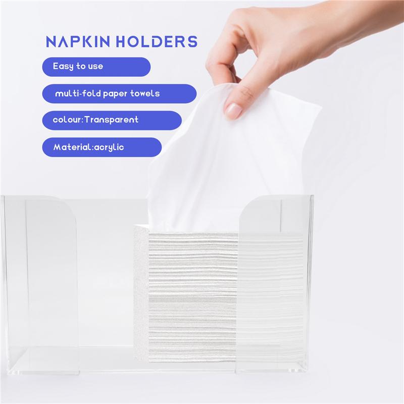 A95I-Countertop Paper Towel Dispenser,Clear Guest Towel Napkin Holder, Suitable For Z-Fold, C-Fold Or Multi-Fold Paper Towels