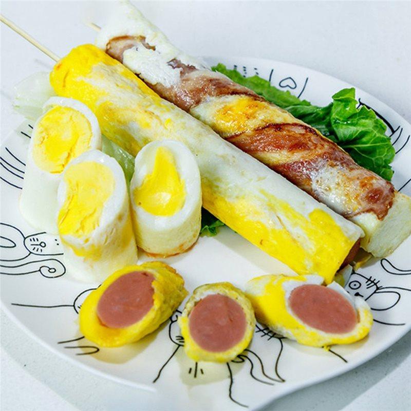 BAAM-Æggekoger Fuldautomatisk Æggerulle Pølsemaskine Mini Omelet Morgenmadsmaskine Husholdningsbrug EU Stik A