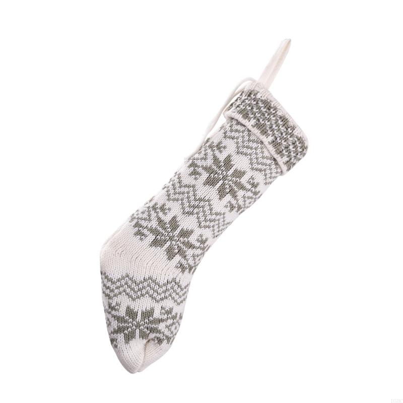 Knit Snowflake Christmas Hanging Socks Christmas Stockings Candy Gift Bag Christmas Decorations For Home Office Part