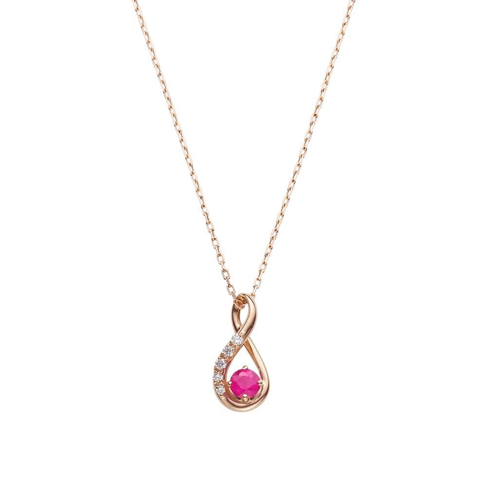 

Necklace K18 Pink Cold Basic Ruby AGAN622140RU [Vendome Aoyama] [Official] рубіновий