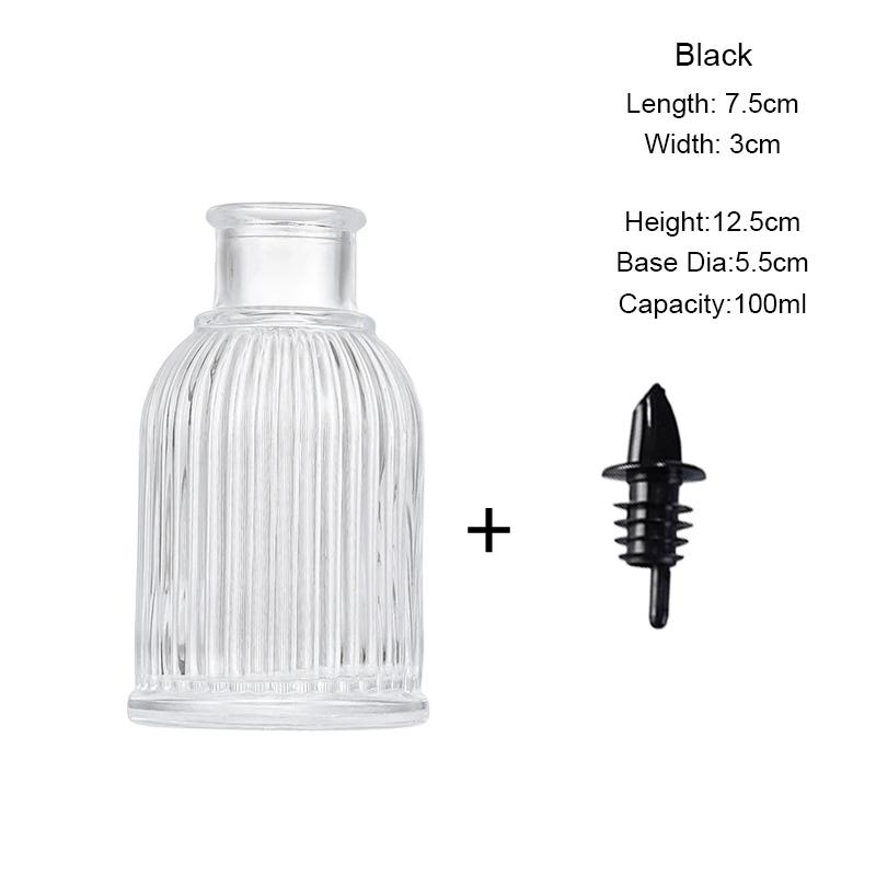 

Embossed Glass Small Bottle With Lid Sauce Bottle Bitters Bottles Sweetener Dropper Bottles Condiment Bottle Kitchen Accessories