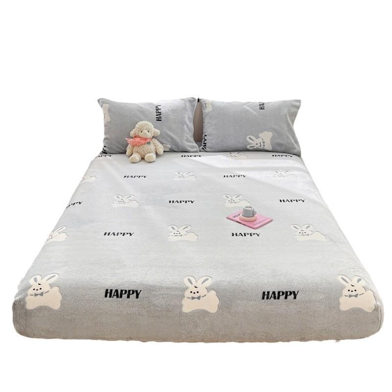 Thickened Milk Velvet Bed Sheet, Winter Children's Bed Cover, Coral Velvet Mattress Protector, Student Dormitory Mattress Cover Sheet