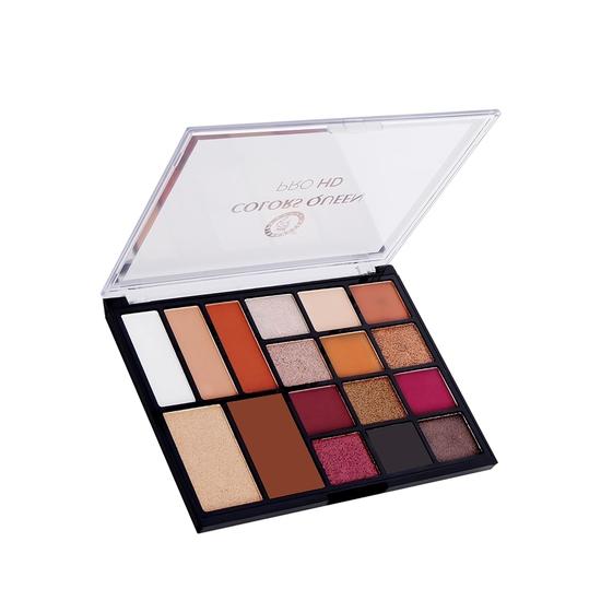 Colors Queen Pro HD Eyeshadow Palette with Contour & Highlighter | 17 Highly Pigmented & Blendable Shades(Pro HD, Multicolor - 02)