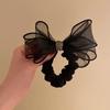 Mesh Bow Hair Tie with Czech Rhinestones, 2022 Ins Style Bun Accessory