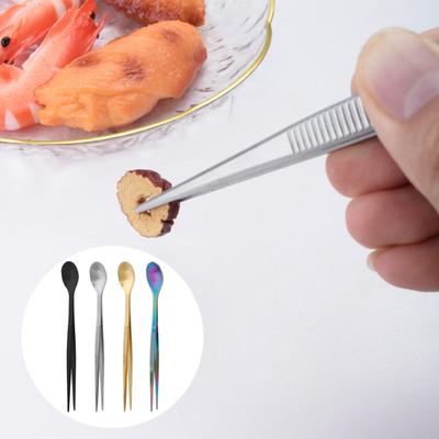Cuillère de dégustation Acier inoxydable Manche ergonomique Cuillère de dégustation de chef Pinces Outil multifonctionnel pour le test précis d'assaisonnement Grillades Friture Salade