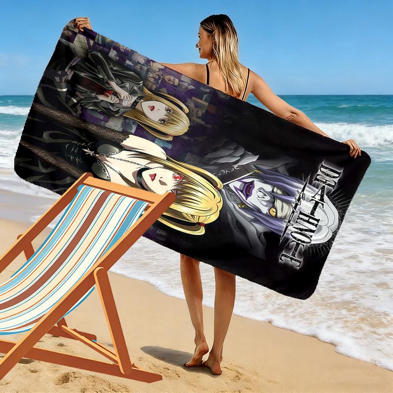 Death Note Anime Print Beach Towel, Large Soft Quick Dry Towel for Beach Camping Swimming