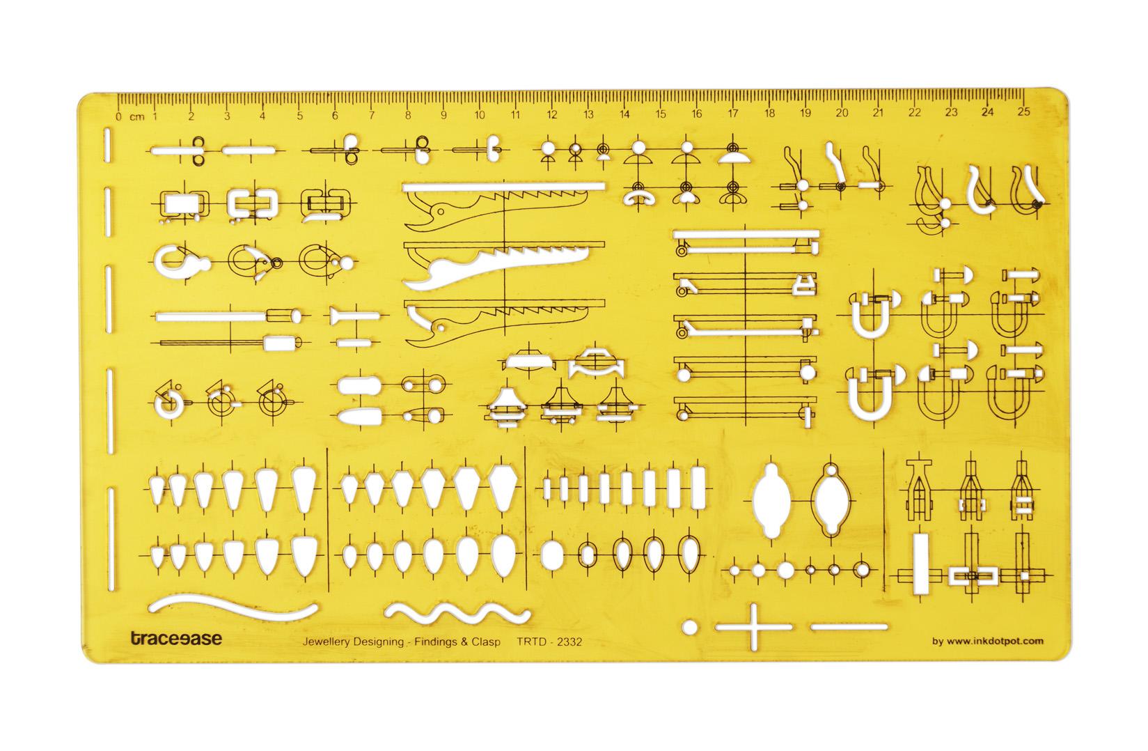 

Traceease Jewelry Finding & Clasp Settings Templates Drafting Tools Jewellery Designing Stencils 10.7 x 6.1 Inches жёлтый