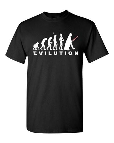 Adult Vader Evilution Darkside Movie Darth Wars Funny Humor Parody T-Shirt Tee Unisex T-Shirt XL