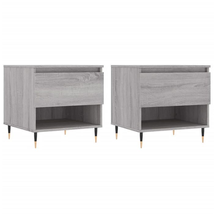 VidaXL Coffee Tables 2 Pcs Sonoma Grey 50x46x50 Cm Engineered Wood 830905