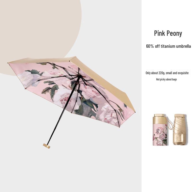 Know Parapluie Mini Plat Six Plis Haut de Gamme Protection UV Double Usage Pare-Soleil & Parapluie de Pluie