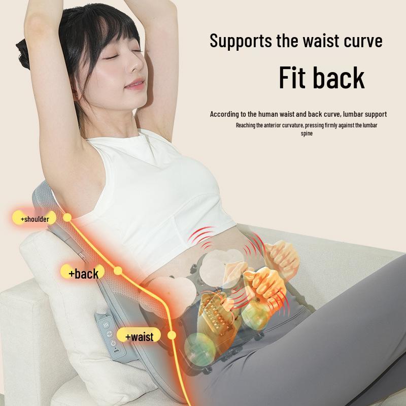 Percussion Shoulder, Neck, and Lumbar Full Body Massage Cushion with Kneading Massage Pad.