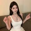 Lace edge suspender dress women's summer beautiful waist a word vest skirt style fish bone tube top skirt