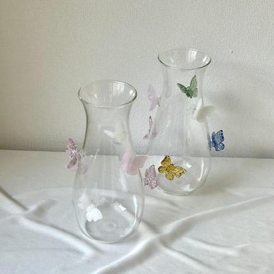 3D Butterfly Vase Bottle Art Crafts Jar Decorative Flower Planter Bouquet Holder for Living Room