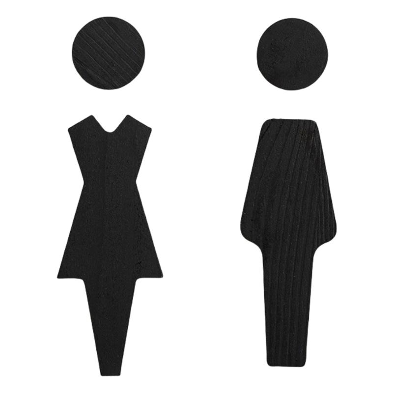 Elegant Wood Bathroom Signs Men and Women Toilet Door Signs Restroom Wall Plaques for Home Office and Restaurant Decors