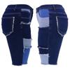 New 2026 women's denim shorts with stylish patchwork, unique mid-waist denim shorts for women
