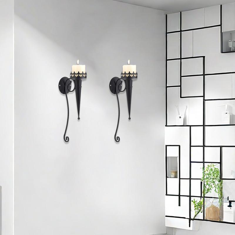 Candle Holder For Wall Candlestick Stand Iron Art Wall Mount Torch Pillar Holder Multi-Purpose Decorative Torch Candle Holder