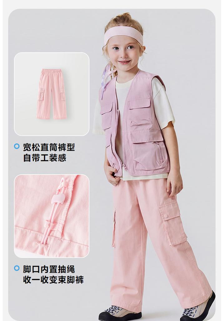 Mini Balabala Girls' Baby Pants with Breathable and Anti Belly Features, Adjustable Foot Openings for Summer