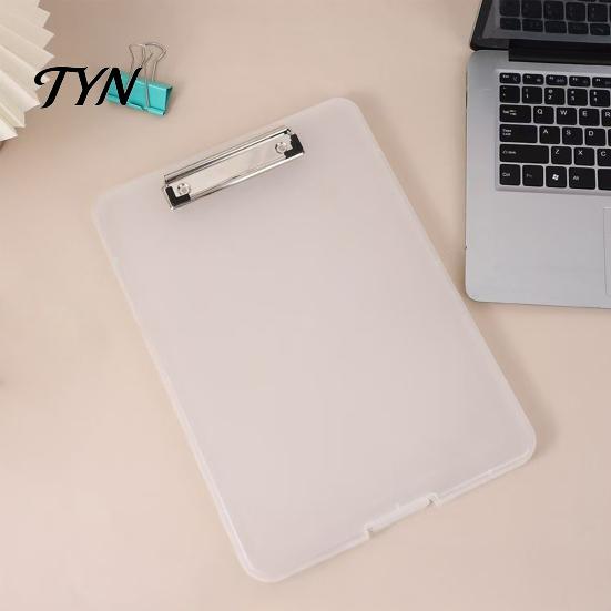 Portable File Folder Plastic Storage Clipboard, Letter Size Slimcase with Pen Holder, 200 Ergonomic Handle Clip Board Sheet Capacity, Durable Document