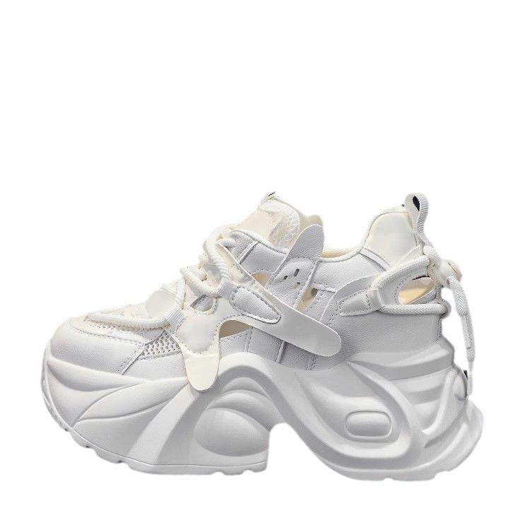 Shoes women's summer mesh breathable new fashion versatile height increase white shoes women