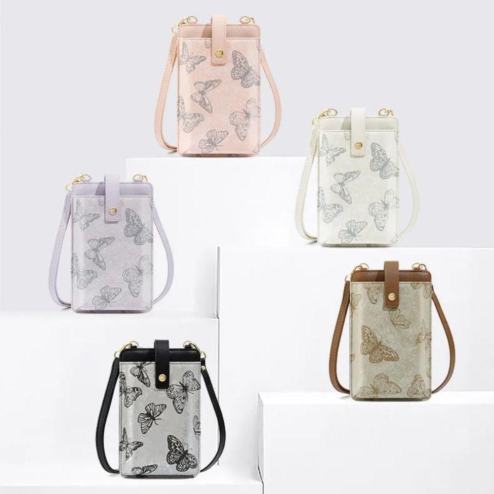 PU Leather Mobile Phone Bag Multifunctional Women's Messenger Bag Phone Crossbody Bag Beach