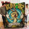 Vintage Rock Band Rabbit 2D Flat Pattern Flannel Blanket High quality All Seasons Warmth and Comfort Perfect for Christmas Gifts.MMT0918231