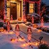 Waterproof Skeleton Stakes for Path Solar Yard Stake Light, Halloween Glowing Skull Garden Decor Powered Holiday with Cloak, Outdoor Lawn Lamp Haunted