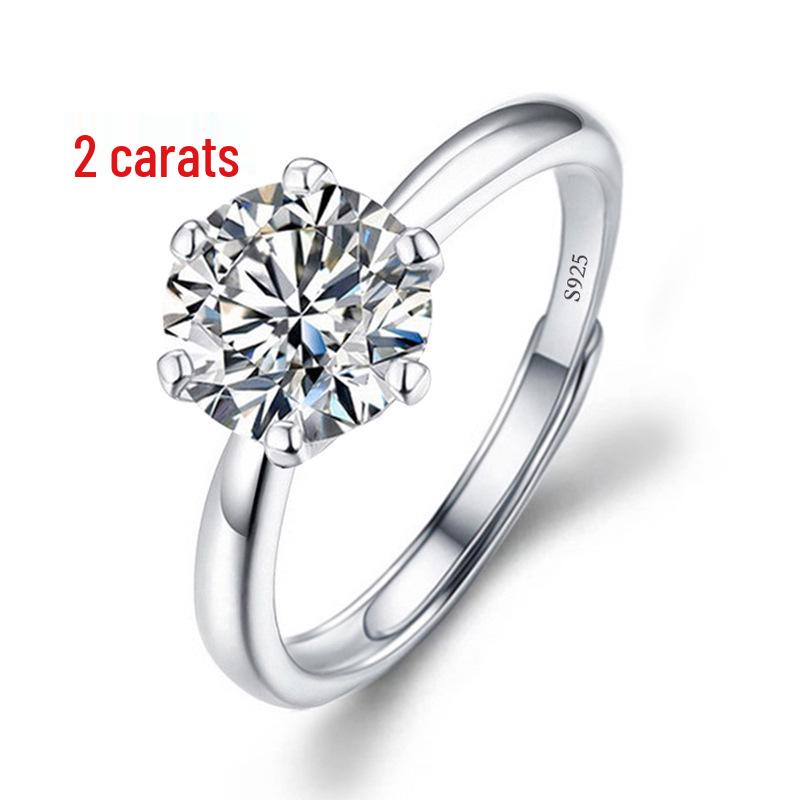 

Женский набор украшений с муассанитом и цирконом: Кольцо 2 карата, серьги-пусеты и подвеска