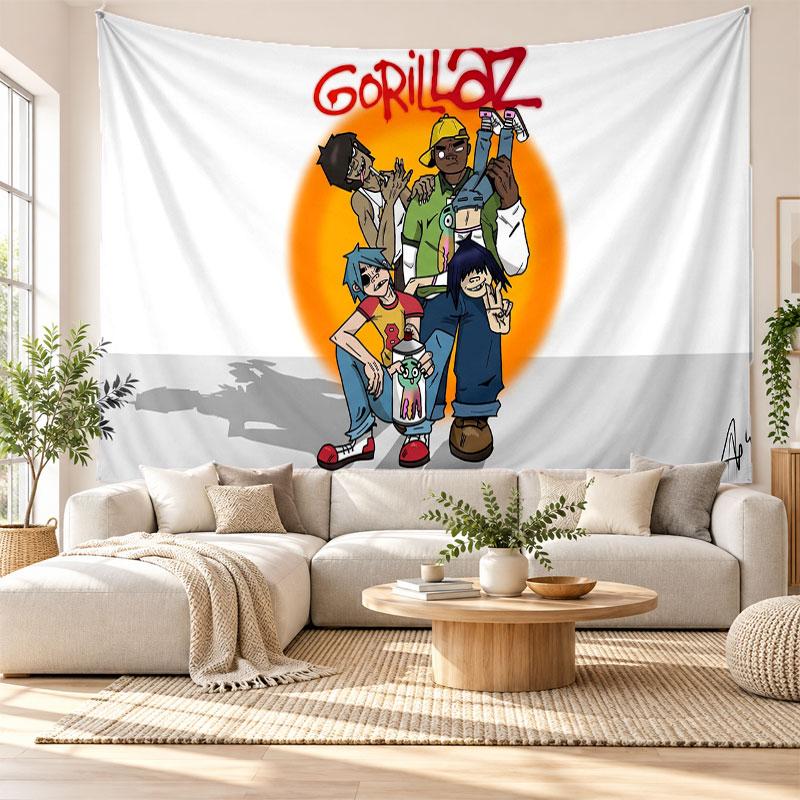 Gorillaz Wall Tapestry Home Decor Hanging Cloth Art Background Tapestry for Bedroom