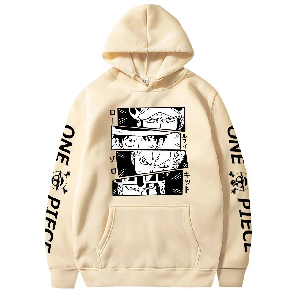 Anime One Piece Hoodie Luffy Zoro Law Kid Sweatshirts Cozy