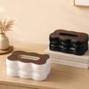 Large Capacity Wood Lid Napkin Holder Plastic Wavy Tissue Dispenser Desktop Tissue Box Office